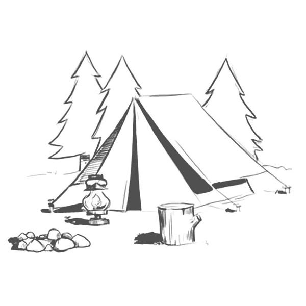 Как нарисовать лагерь легко